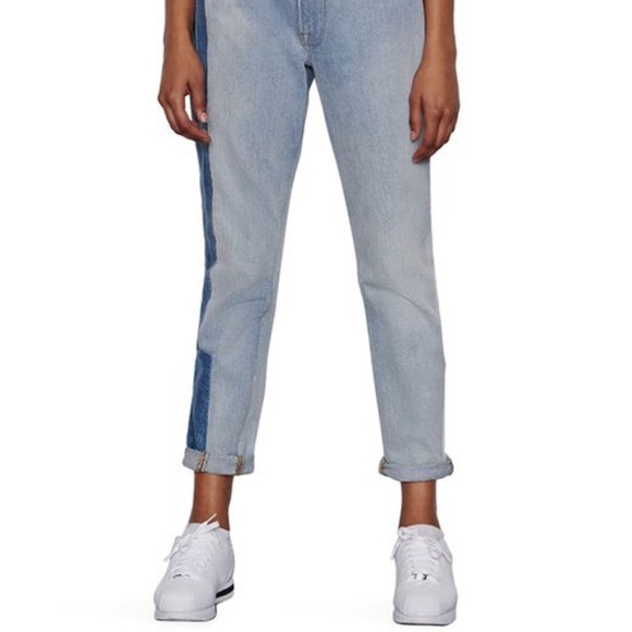 Frame Le Garçon Mid Rise Straight Fit Distressed Unmatched Jeans in size 26 NWT - Picture 6 of 16